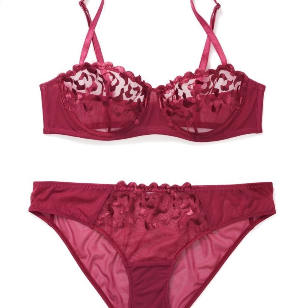 Adore me Gorgeous dark red bra/panty set 36C/large NWT